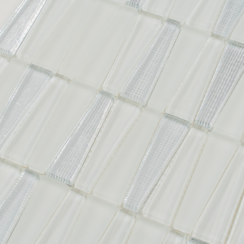 Carreau de mosaïque de mur de brique en verre 1 po x 3 po, Argent