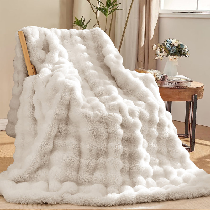 Throw Blanket, Beige, 200cm x 150cm