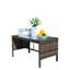 Table basse d'extérieur 1 table basse avec verre trempé transparent
