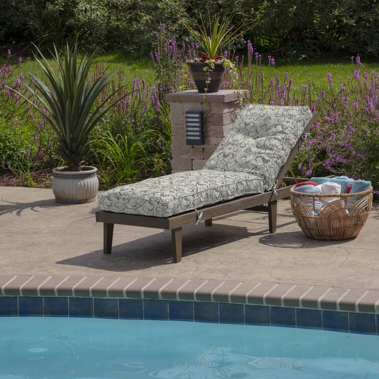 Chaise Lounge Chair Cushion 72 Tufted Padded Outdoor Patio Pillow Deck  Pool Tan