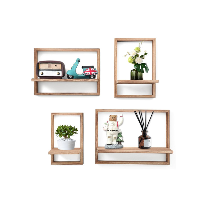 42 cm W Solid Wood Wall Mounted Shelving Unit