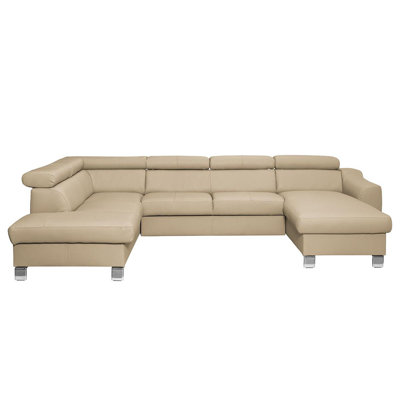 Avais Leather Large Corner Sofa in U-form