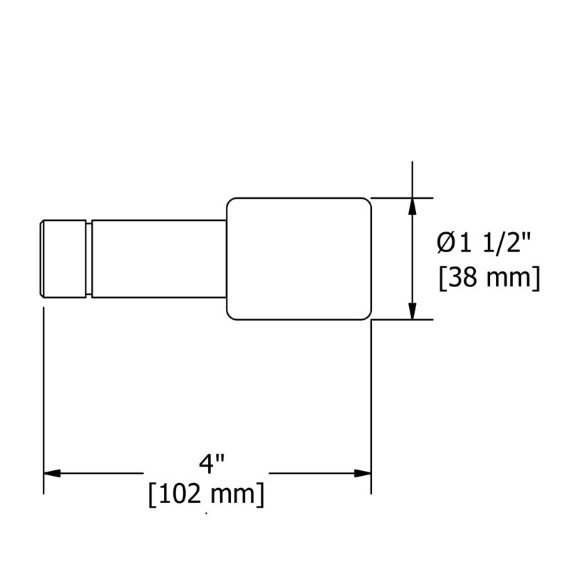 Riobel 3 1/2" Union Extensions For TU26, TU33 And TU44, Brushed Nickel