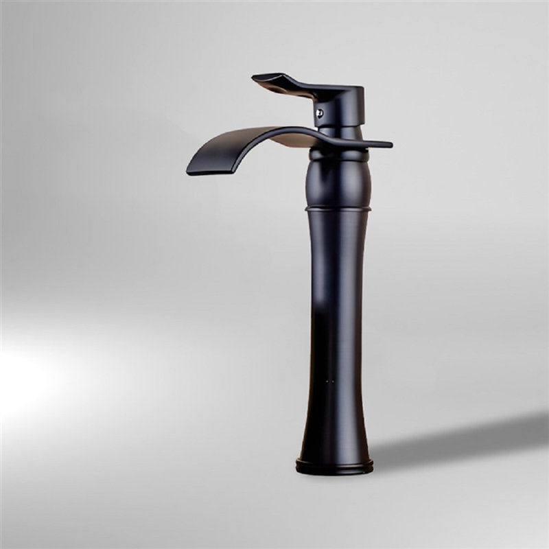 Robinet de lavabo pour salle de bain à poignée simple avec drain Palencia - finition bronze huilé, fabrication en laiton massif