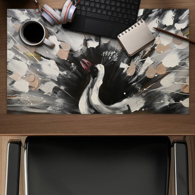 Spotted abstract peacock - 14.00"x24.25" Desk mat