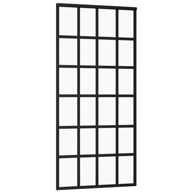 Elbdrige Sliding Door with Hardware Set ESG Glass&Aluminium, 205cm H x 90cm W x 2cm D