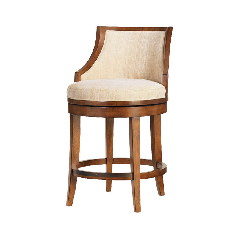 Ocean Club Cabana Swivel Stool, Bar Stool (30" Seat Height), Woven Cream