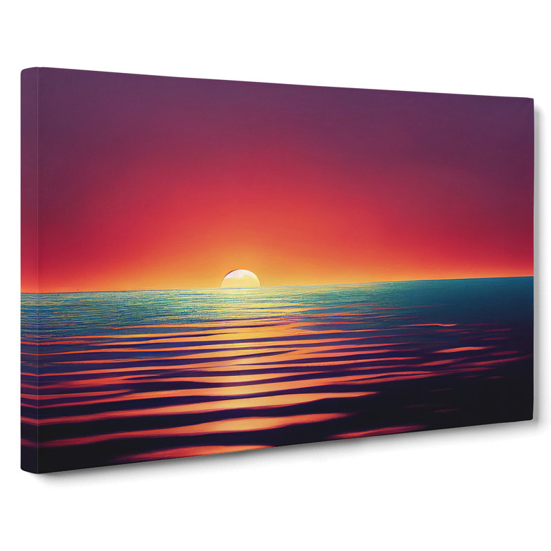 Mysterious Ocean Sunset - Wrapped Canvas, 40cm H x 60cm W x 3cm D