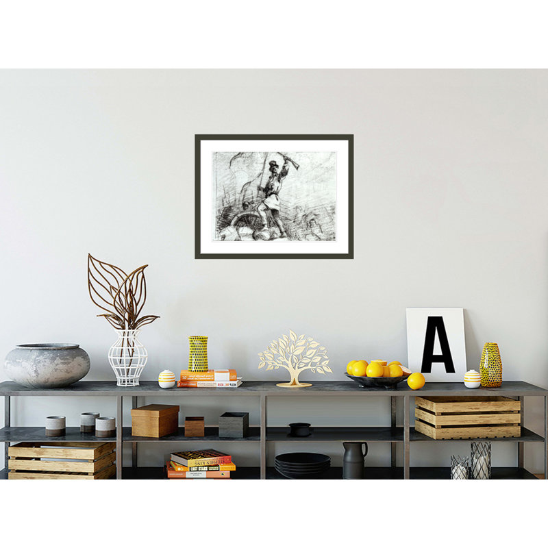 «The Barricade» par Gustave Courbet, impression giclée encadrée, H 23,11 po x l 29,5 po