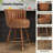 Anneli 24'' Swivel Counter Height Bar Stools Set of 4, Brown Counter Stools with Backs and Wood Legs for Kitchen Island-884832580-884832578-916282940