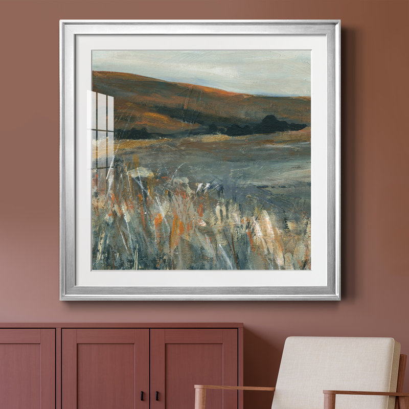Cuivre crépuscule I - peinture encadrée, Papier avec cadre argenté, H 34,5 po x l 34,5 po x P 1,5 po
