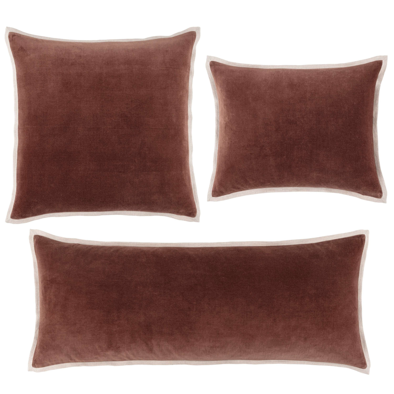 Gehry Velvet/Linen Decorative Pillow, Caramel, 16"H x 20"W, Pillow Cover Only - No Insert