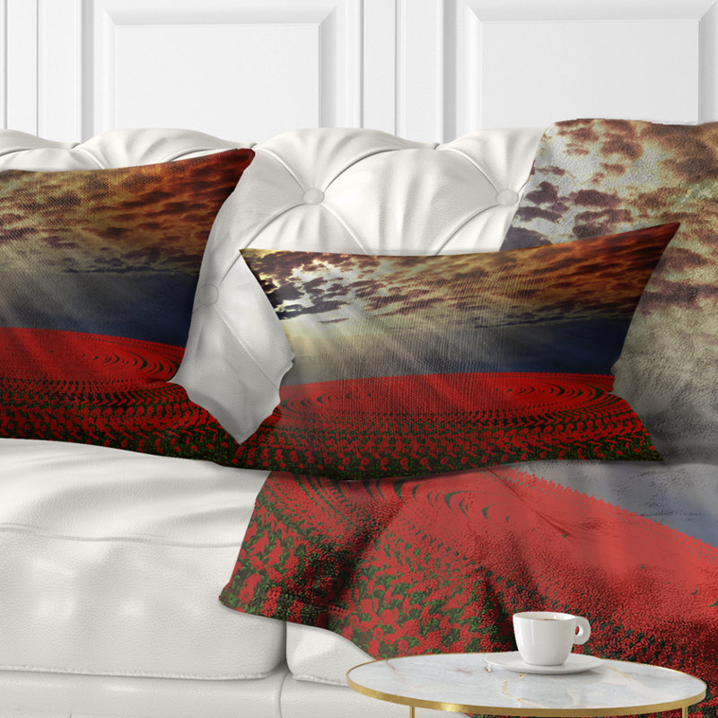 Coussin lombaire floral à fleurs encerclé