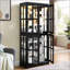 Vitrine antique avec portes en verre et tablettes réglables pour la maison ou le bureau, ampoule E26 incluse-130411564