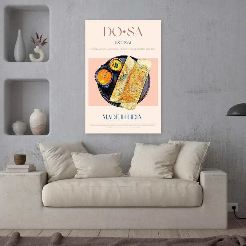 «South Indian Dosa Platter», art mural traditionnel, H 36 po x l 24 po