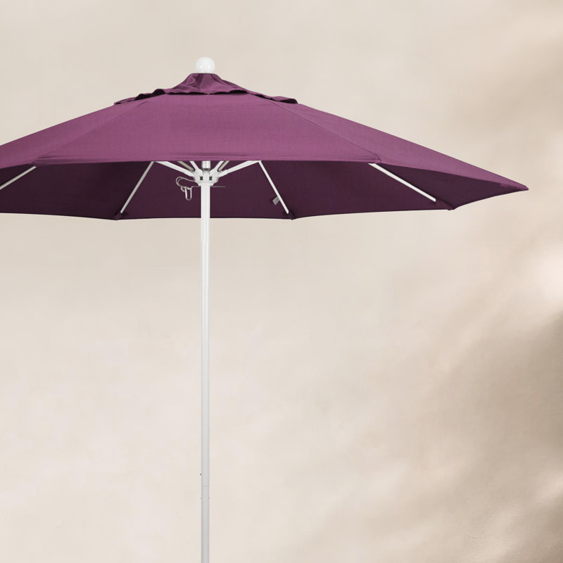 Parasol de marché 9 pi Maria, Blanc, Toile Sunbrella® iris