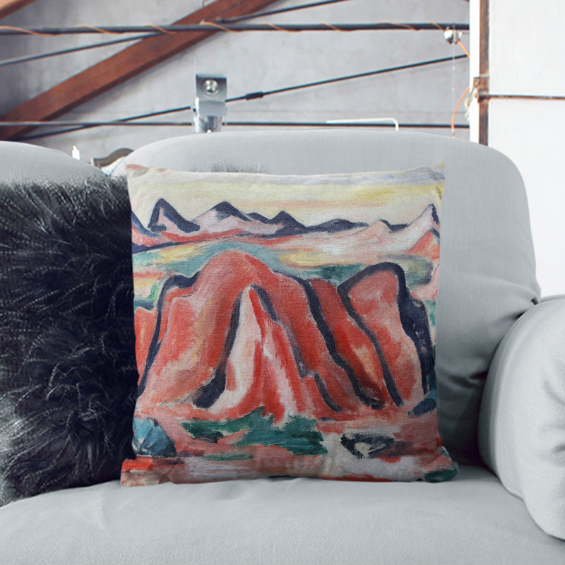 New Mexico By Marsden Hartley Square Throw Cushion, Stone, 55cm H x 55cm W x 20cm D