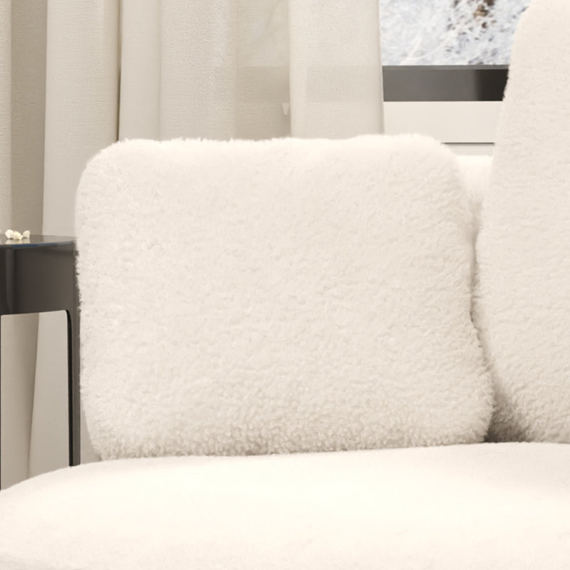 Fauteuil pivotant rembourré 40,35 po, Ivoire ivoire