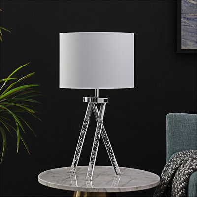 Mid Century Birgit LED Acrylic Tapered Legs Metal Table Lamp With Soft Ambient Light And Stylish Design