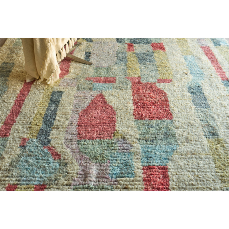 Marrakesh hand-knotted Wool Red/Yellow/Multi Area Rug, 9'X12'