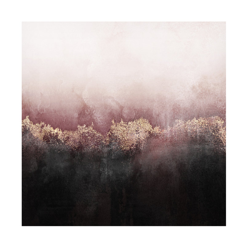«Bachelor ciel rose sur toile» par Elisabeth Fredriksson, peinture, H 14 po x l 14 po x P 2 po