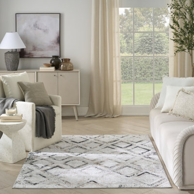 Leuchte 5'3" x 7' Grey Charcoal Modern Indoor Rug