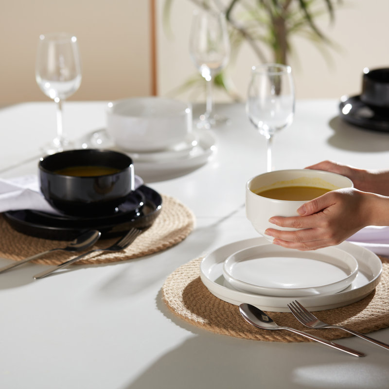  Service de table 12 pièces - Service pour 4 Cambridge Classics, Blanc