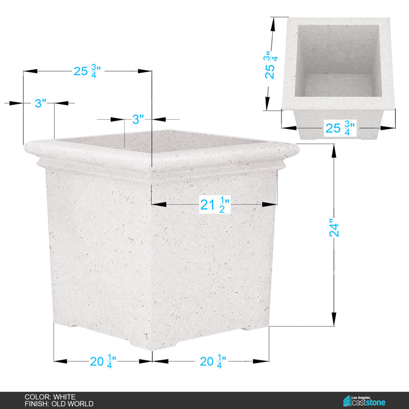 Concrete Planter, Old World White