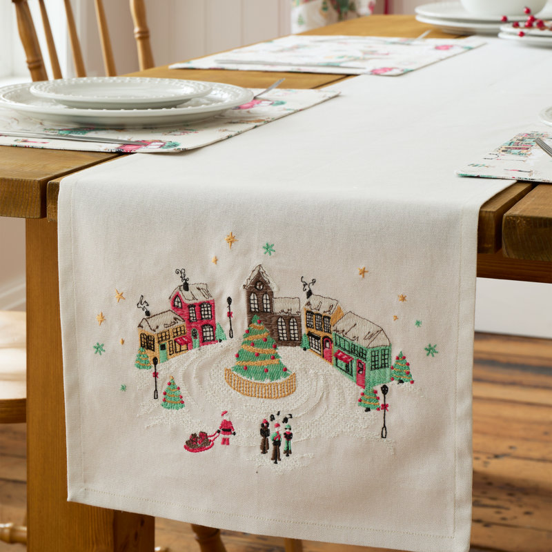 Christmas Town Cotton Dining Table Runner