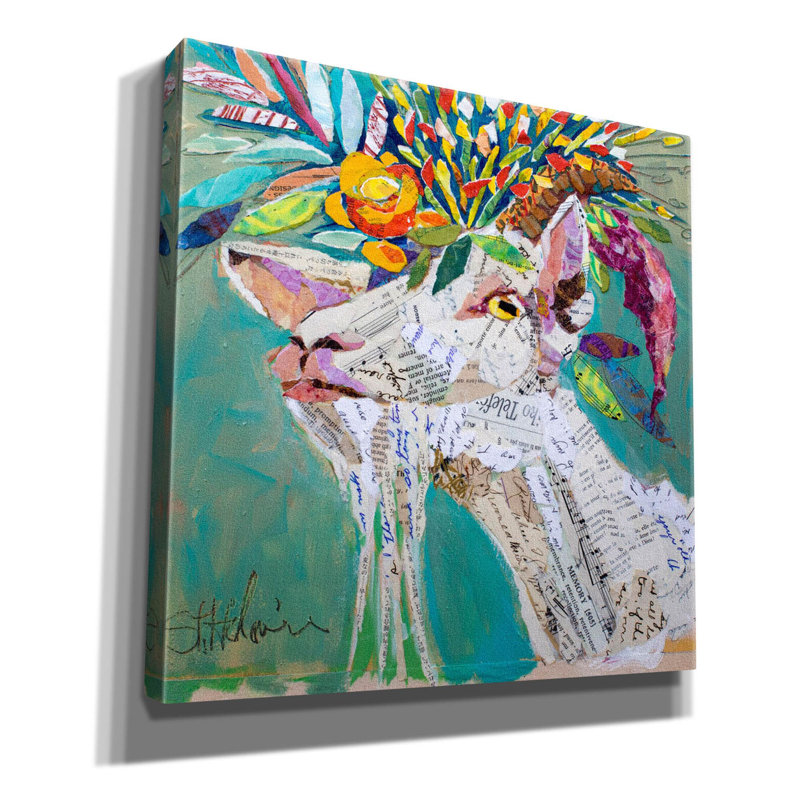 «Billiegoat» par St. Hilaire Elizabeth, art mural sur toile, H 12 po x l 12 po x P 0,75 po