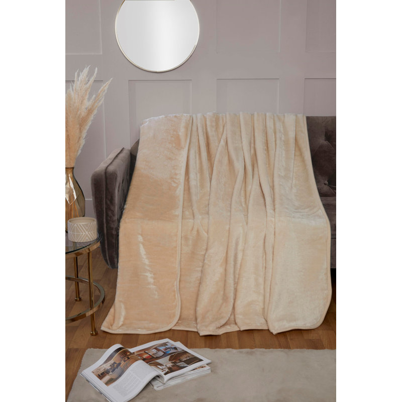 Ajda Standard Throw Blanket, Cream, 59cm W x 79cm L