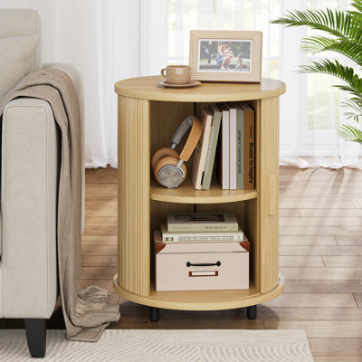 Round End Table with Charging Station