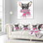 Mignon chiot avec un châle rose - coussin imprimé animal-29515961-29515964