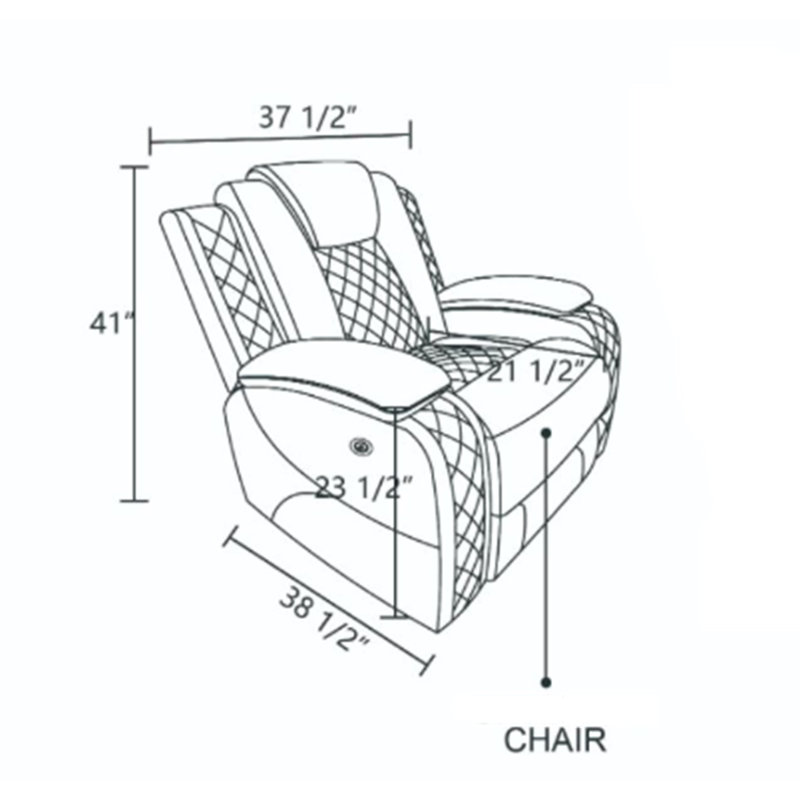 Fauteuil inclinable modulaire en cuir noir, Similicuir noir