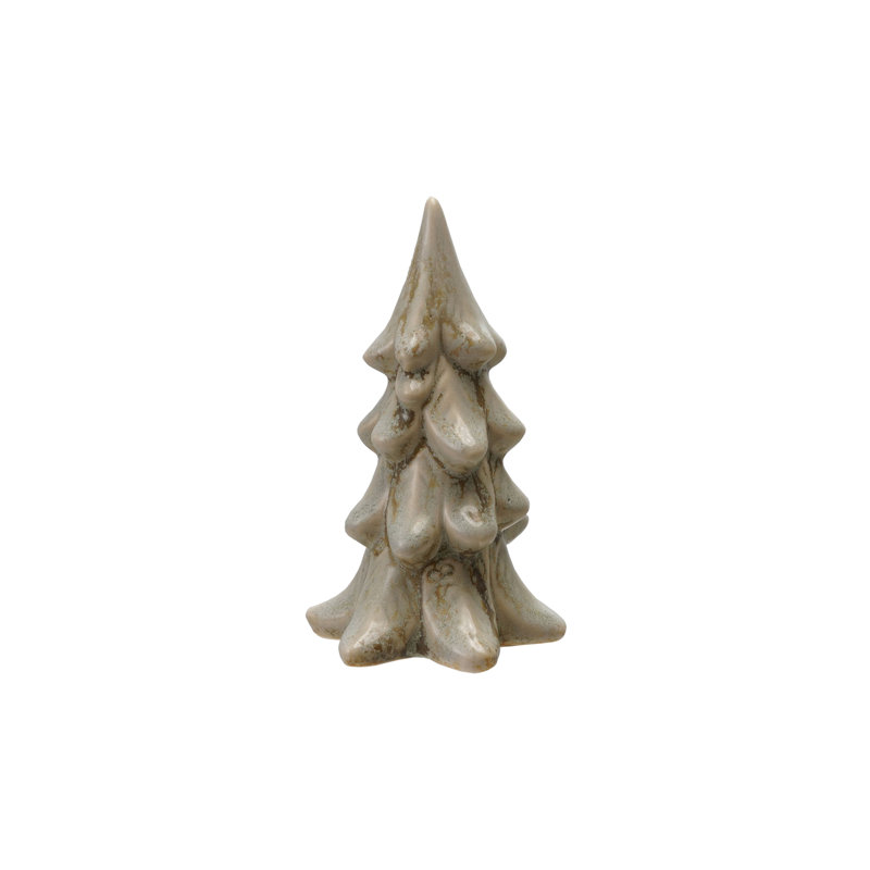 Petite figurine d'arbre en grès avec glacis réactif, H 4,63 po x l 2,88 po x P 2,68 po