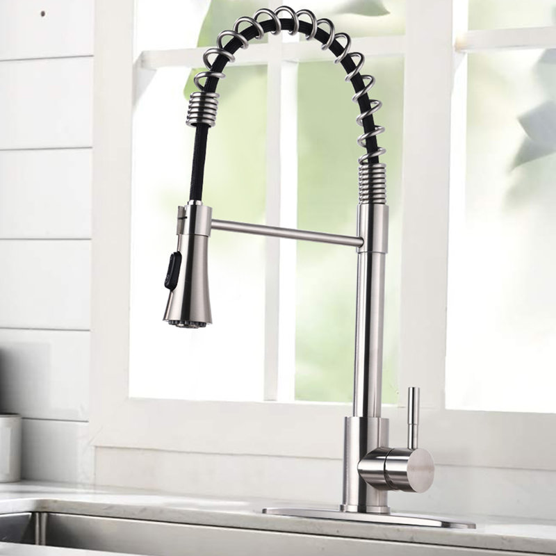 Zupora Pull Down Kitchen Faucet, Brushed Nickel