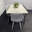 Grey Dining Table with Hairpin Legs & 6 Velvet Chairs (75cm)-1446669447-1446669444