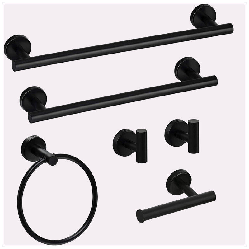Towel Rack, Matte Black, 7" H x 24" W x 3.34" D