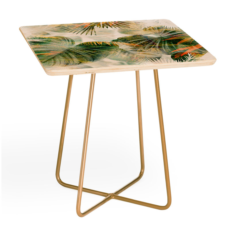 Table de bout carrée tropicale Dore Abolina