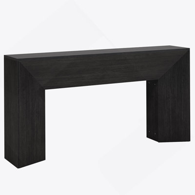 63 Inch Extra Long Console Table - Modern Farmhouse Design, Black Wood Entryway Table For Hallway & Living Room, Easy Assembly