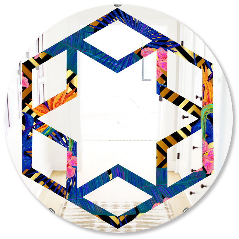 Miroir mural sans cadre abstrait, H 31,5 po x l po