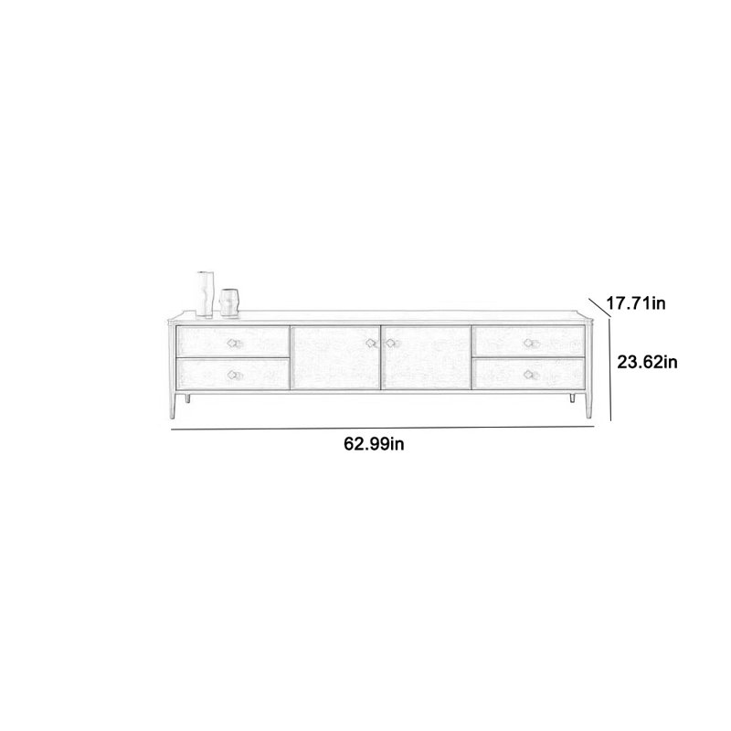 Storage spacious TV cabinet, 62.99"