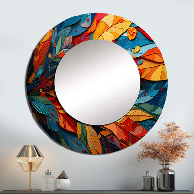 Sharonne Leaf Eye Symphony - grand miroir à feuilles, miroir décoratif mural