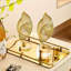 Abstract Golden Twisted Tabletop Sculpture-1048501122