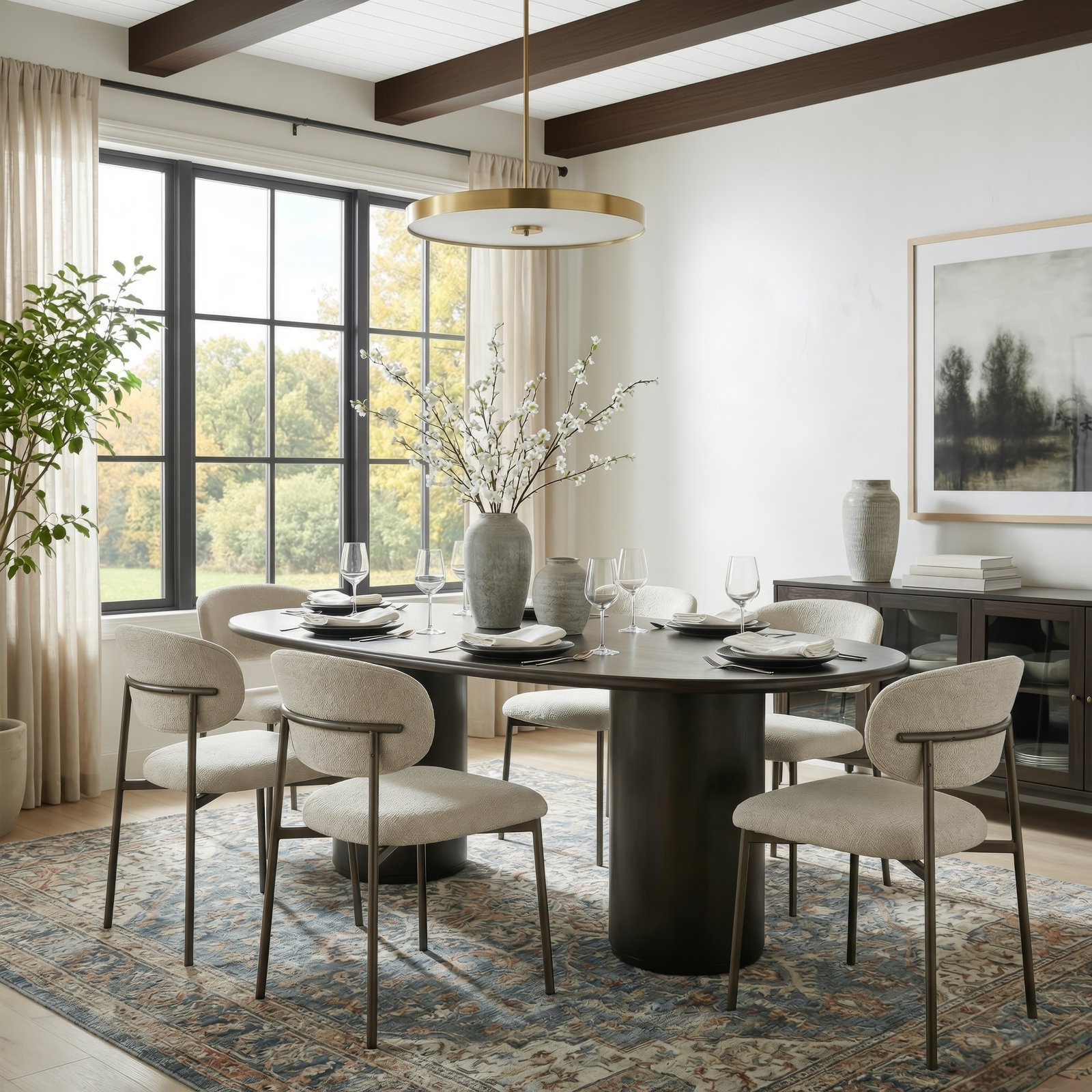 Carter 84" Dining Table, Coffee Brown