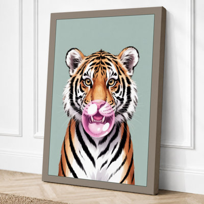 Tiger's Playful Gaze Modern - Print