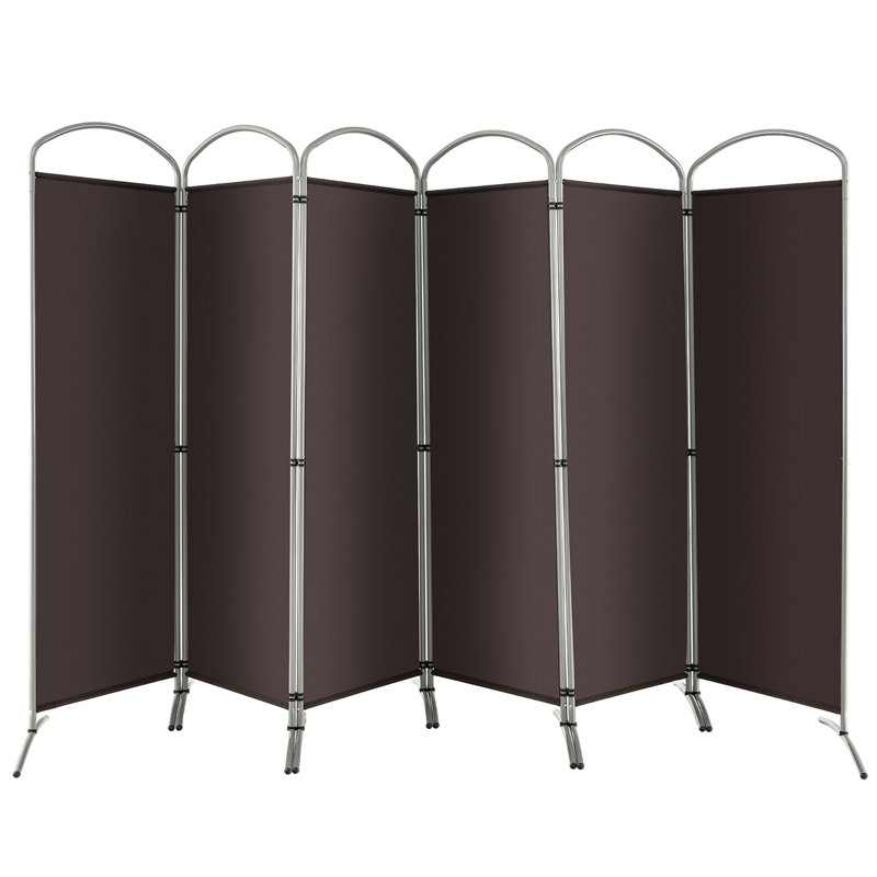 Cloison pliante 6 panneaux l 74 po x H 74 po Keiyana, Brun