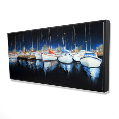 Evening At The Marina Print On Canvas