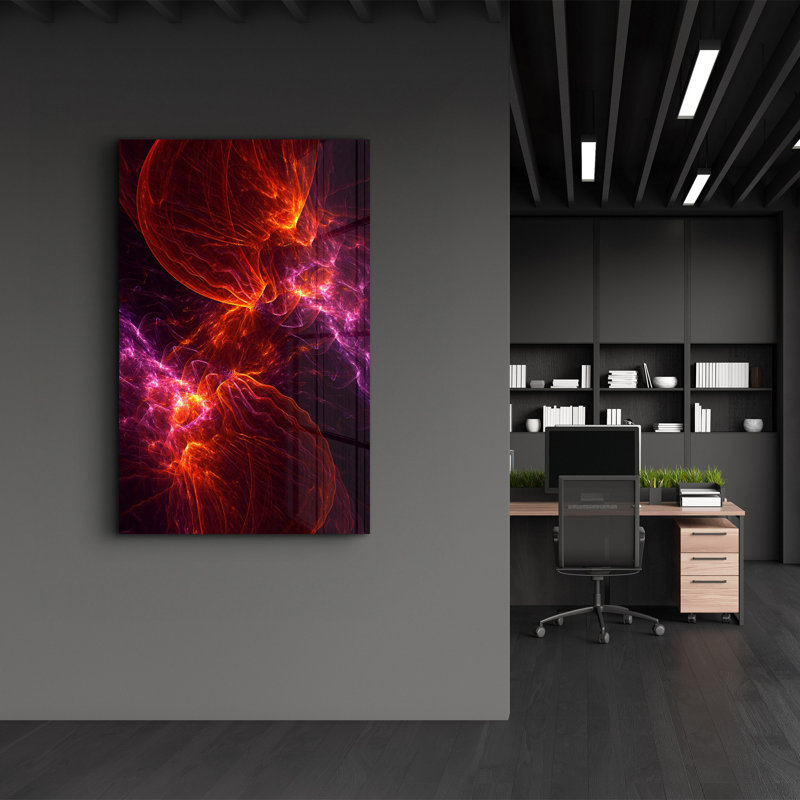 Peinture murale élégante en verre trempé 18,1 po x 28,3 po | 100% verre trempé, épaisseur: 0,16 pouce | Imprimé UV pour des couleurs éclatantes et une durabilité | Parfait pour la décoration intérieure et l'esthétique moderne