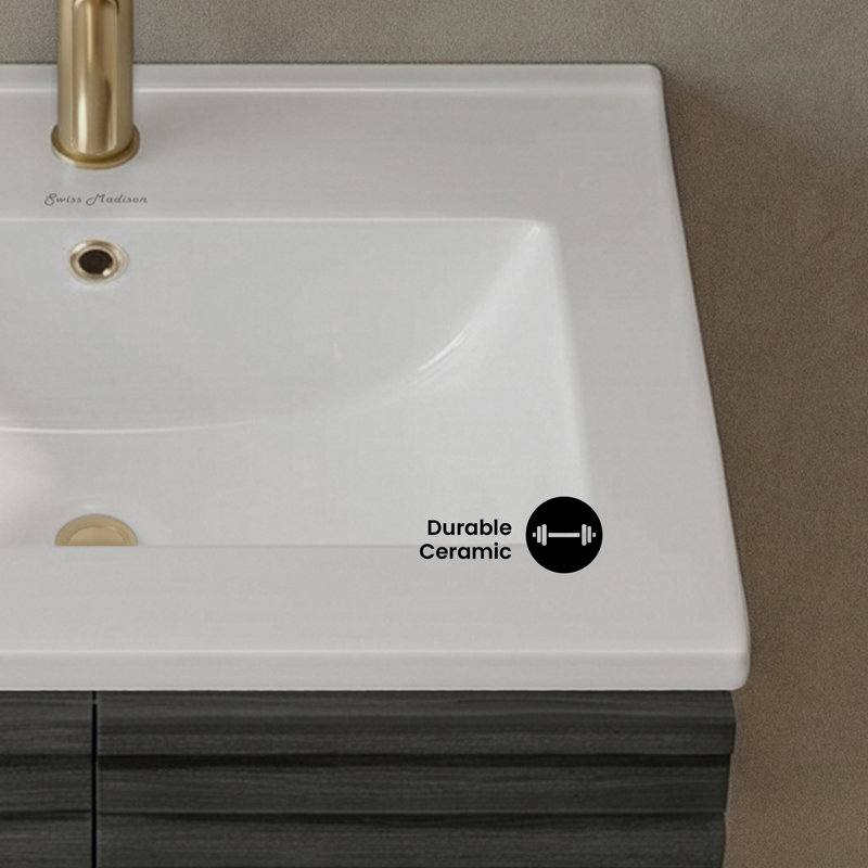 Plateau de meuble-lavabo simple 25 po Voltaire, Simple